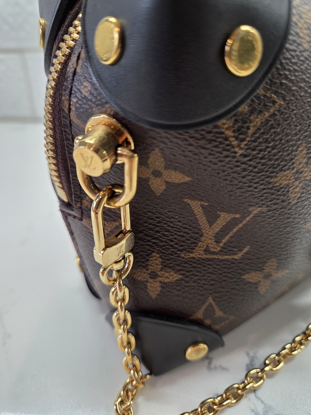 Louis Vuitton Monogram Petite Malle Souple Crossbody Bag - Excellent - Picture 9 of 16